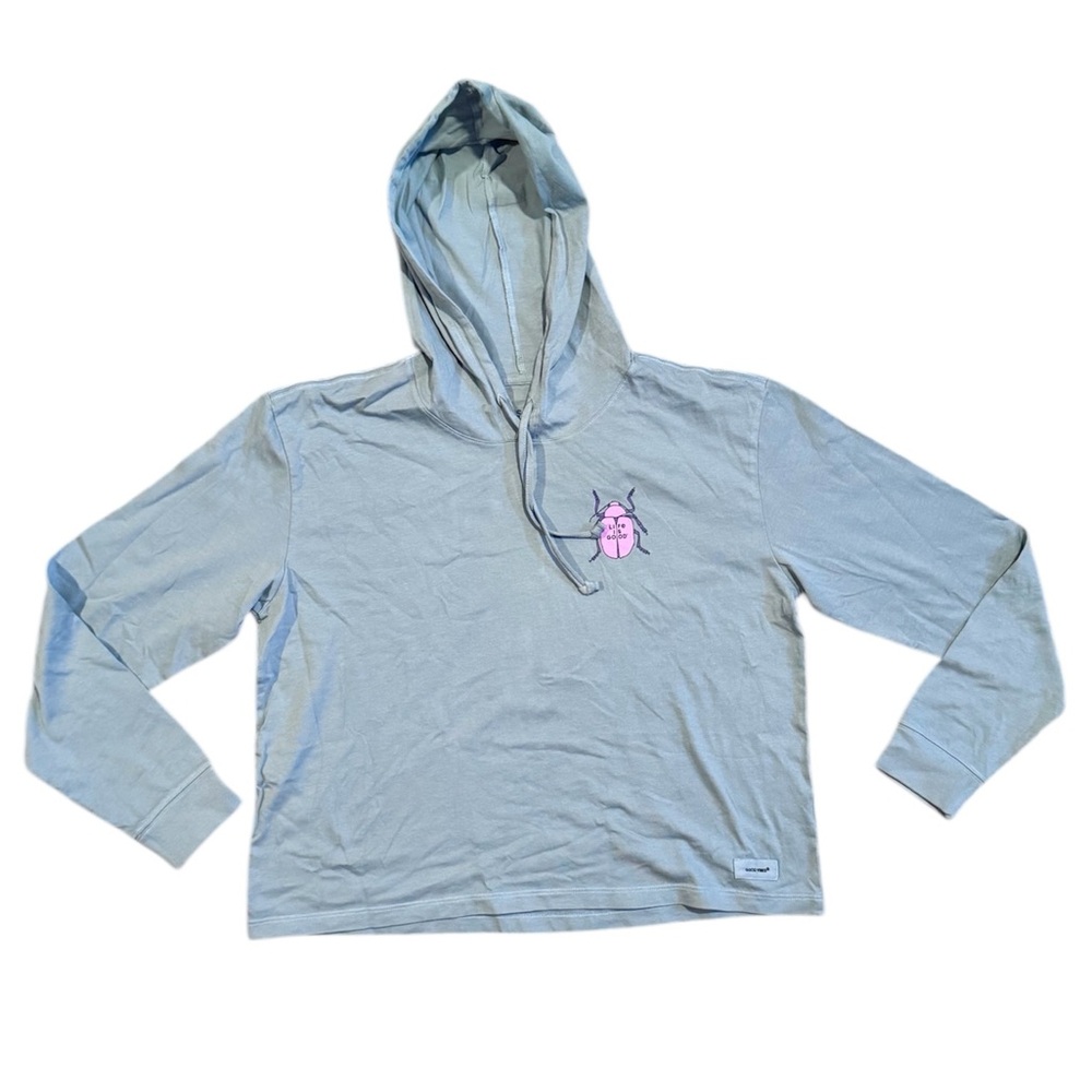 Life is Good Crusher Boxy Hoodie with Bug Graphics